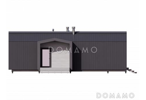 Проект дома в стиле барнхаус с сауной, спальней и кухней-гостиной-столовой / Фасад 2