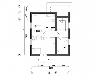 Проект компактного дома с полукруглым эркером / План мансардного этажа