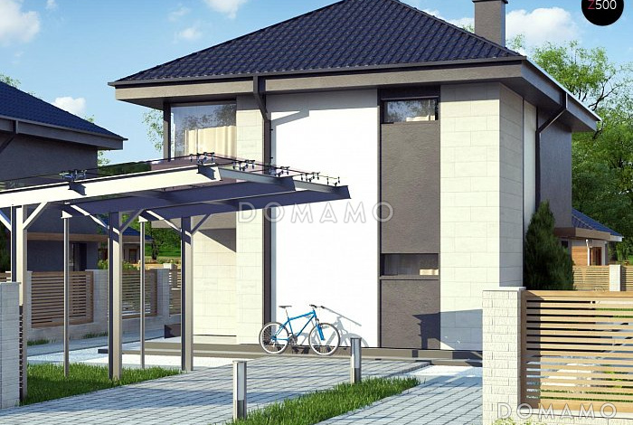 Проект двухэтажного дома из газобетона с дневной зоной на первом этаже и тремя спальнями на втором