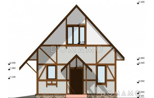 Проект каркасного дома для прислуги / Фасад 1