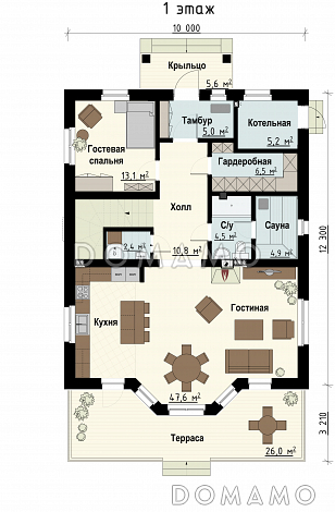 Октябрь / План 1 этажа