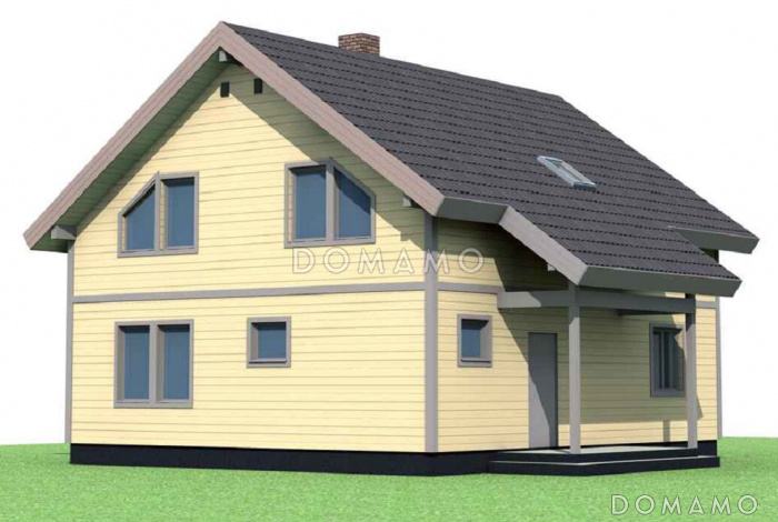 Проект дома с просторной террасой и открытым балконом