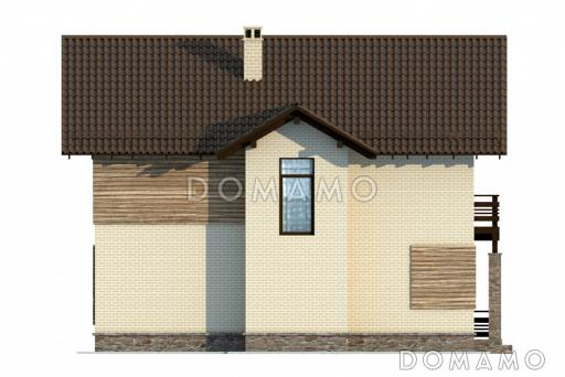 Проект квадратного коттеджа с облицовкой клинкером слоновая кость / Фасад 4