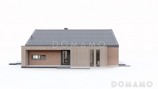 Проект дома из газобетона в стиле барнхаус с кабинетом, комнатой отдыха и увеличенной котельной / Фасад 1