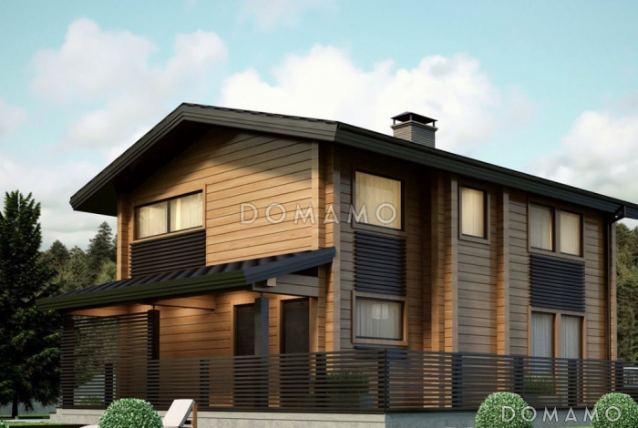 Проект современного дома из клееного бруса