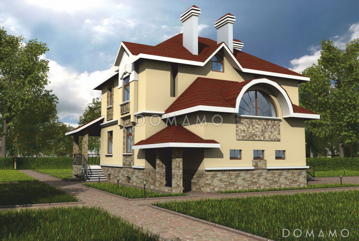 Проект дома из кирпича с бильярдной