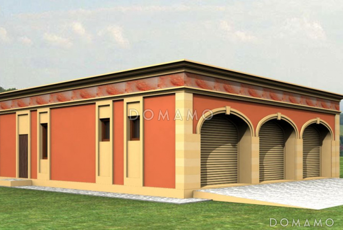 Проект гаража с въездными пандусами