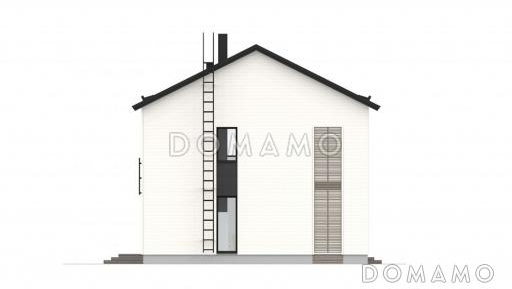 Проект современного двухэтажного каркасного дома с двускатной крышей / Фасад 2
