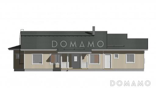 Проект каркасного дома нестандартной формы в плане / Фасад 2