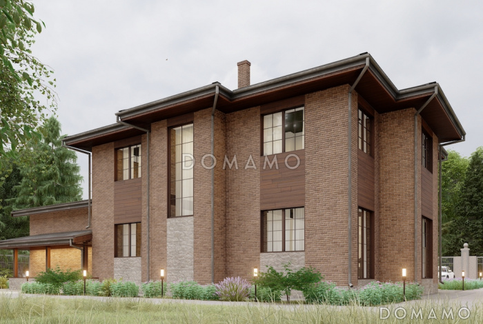 Проект дома со спа-зоной, 5 спальнями и просторным холлом на втором этаже