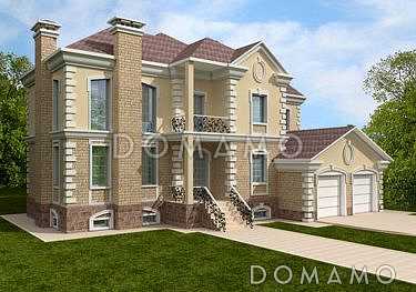 Проект двухэтажного коттеджа с гаражом