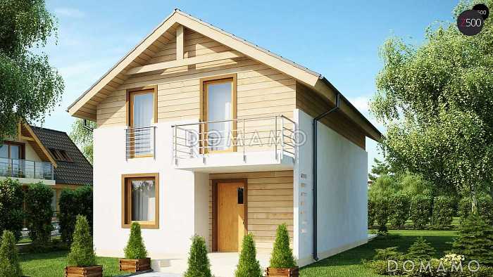 Проект двухэтажного дома из газобетона с кабинетом и балконом