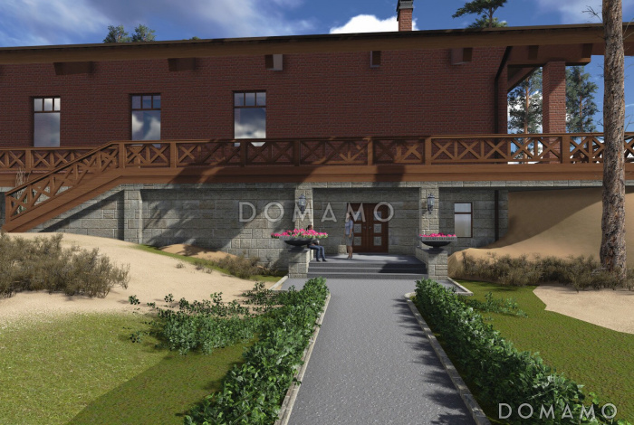 Проект теннисного корта из клееного бруса