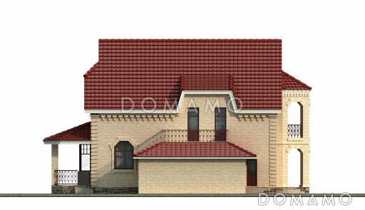 Проект большого коттеджа с зимним садом и гаражом / Фасад 4