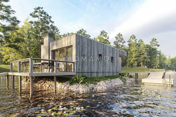 Проект банного комплекса с сауной, хамамом и двумя террасами