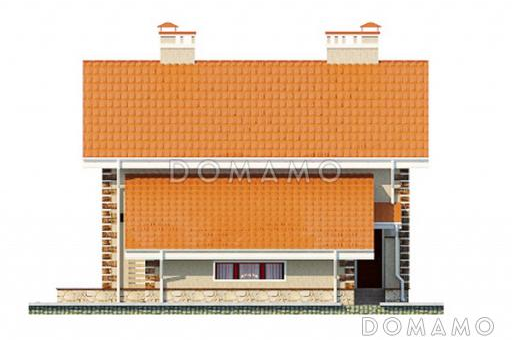 Проект дома из пеноблоков с гаражом / Фасад 2