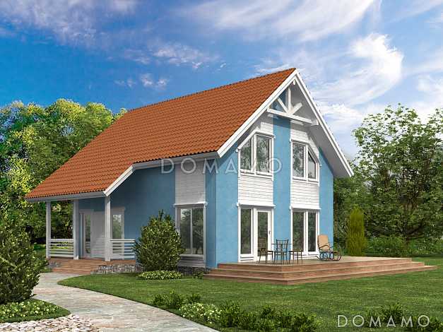 Проект каркасного дома с санузлом на втором этаже