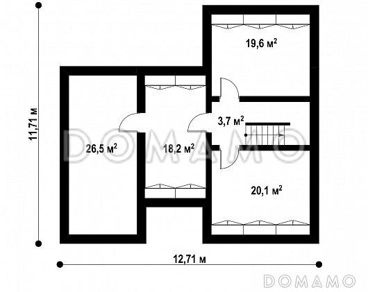 Проект двухэтажного дома с подвалом, гаражом, террасой, балконом / План цокольного этажа