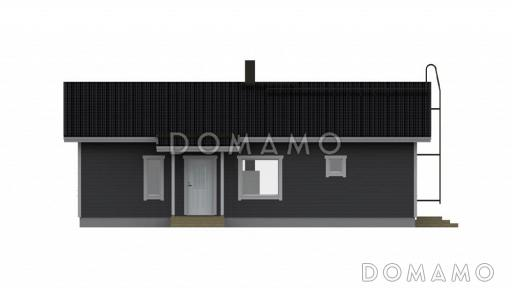 Проект одноэтажного каркасного дома с большими окнами / Фасад 1