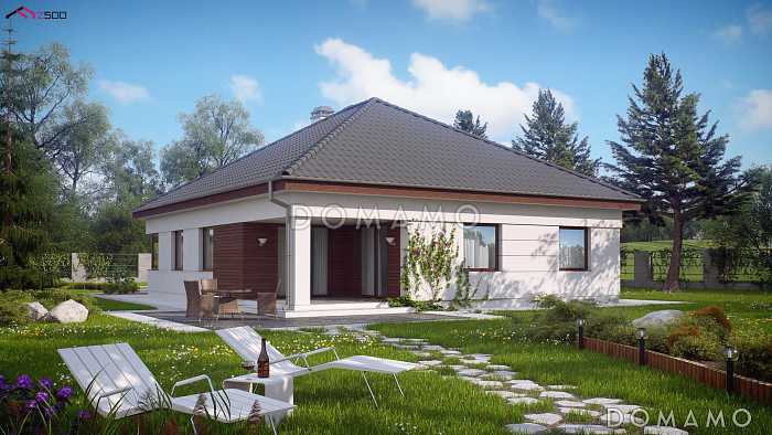 Проект просторного дома с приватной спальной зоной, кабинетом, большой гостиной, террасой