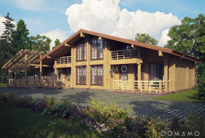 Проект дома с двумя небольшими балконами на втором этаже