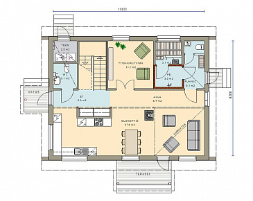 Проект двухэтажного комфортного дома / План 1 этажа