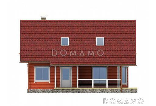 Проект каркасного дома с французским балконом / Фасад 1