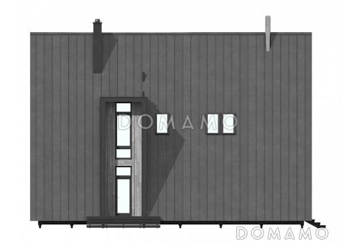 Проект каркасного загородного А-образного дома с террасой, лоджией / Фасад 2