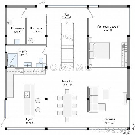 SCANDI 229 / План 1 этажа