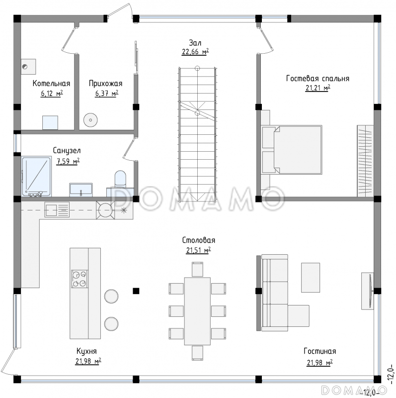 SCANDI 229 / План 1 этажа