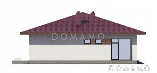 Проект одноэтажного дома в современном стиле с двумя спальнями / Фасад 2