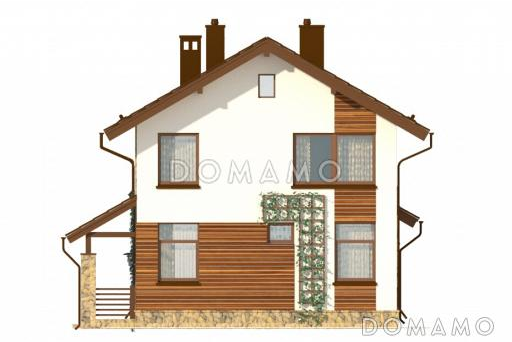 Проект функционального двухэтажного дома с террасой при гостиной / Фасад 3