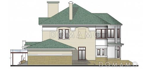 Проект большого дома с гаражом на две машины / Фасад 4