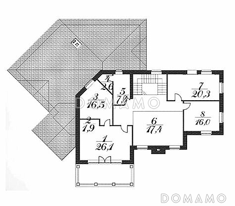 Проект 2 х этажного дома из СИП панелей / План 2 этажа