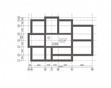 Проект загородного дома с лепниной на фасаде / План цокольного этажа