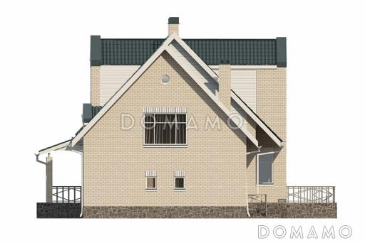 Проект дома с эркером в гостиной и гаражом для двух машин / Фасад 2