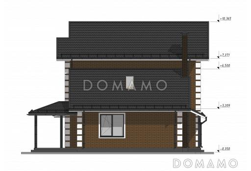 Проект трехэтажного дома в английском стиле S-187 / Фасад 4