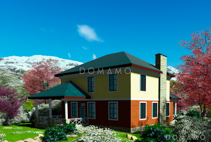 Проект двухэтажного дома с сауной и бассейном