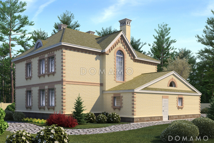 Проект двухэтажного коттеджа с мансардой