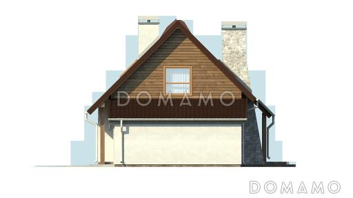 Проект традиционного мансардного дома из газобетона с дополнительной спальней на первом этаже и гаражом / Фасад 3