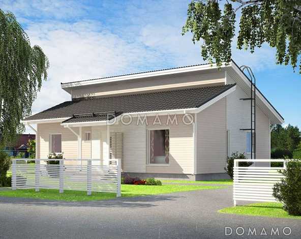 Проект одноэтажного каркасного дома с двумя спальнями