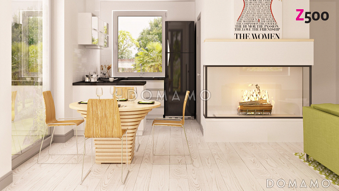 Проект одноэтажного мансардного дома из газобетона с балконом и навесом для автомобиля