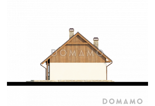 Проект одноэтажного мансардного дома из газобетона с кабинетом, тремя спальнями и эркером в гостиной / Фасад 3