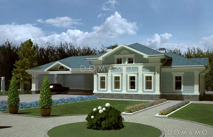 Проект гаража на 3 машины с мастерской и мансардой