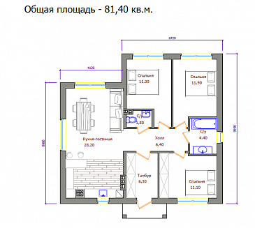 Проект 411 / План 1 этажа