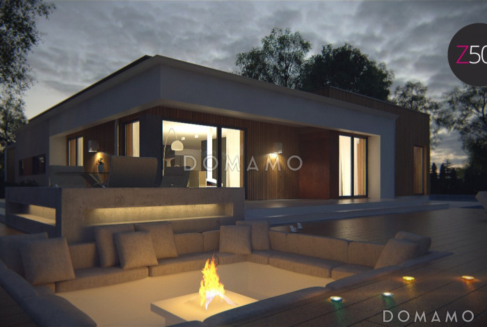 Проект просторного современного одноэтажного дома из газобетона с тремя спальнями, кабинетом