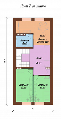 Проект дома с гаражом на два автомобиля / План мансардного этажа