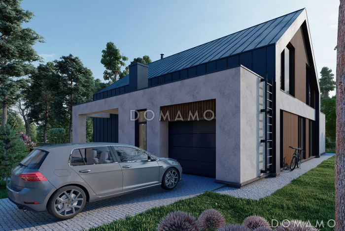 Проект дома в стиле барнхаус с гаражом, спортзалом и тремя спальнями