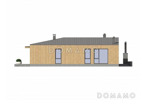 Проект дома из газобетона с внутренним двором / Фасад 2