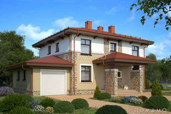 Проект двухэтажного дома с гардеробными на втором этаже